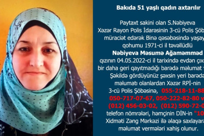 Bakıda 51 yaşlı qadın itkin düşüb