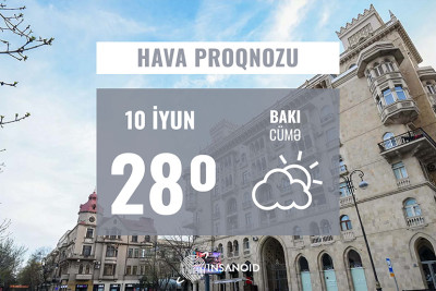 Cümə günü Bakıda 28° isti olacaq