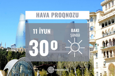 Şənbə günü 30° isti olacaq