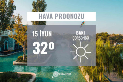 Çərşənbə günü havanın temperaturu 32°-dək yüksələcək