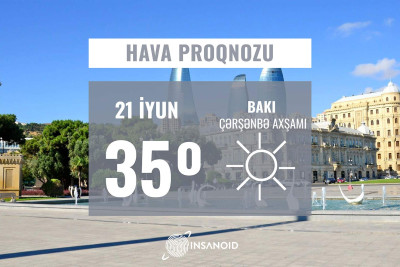 İyunun 21-nə olan hava proqnozu: 35° isti olacaq