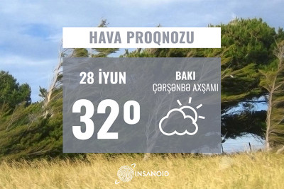İyunun 28-də külək güclənəcək, 32° isti olacaq