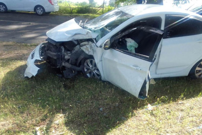 Oğuzda yol qəzası baş verib, sürücü yaralanıb