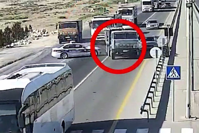 Polisə tabe olmayan KamAZ sürücüsü həbs edilib