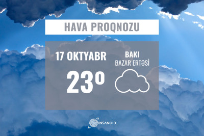 Bu gün Bakıda hava dəyişkən buludlu olacaq
