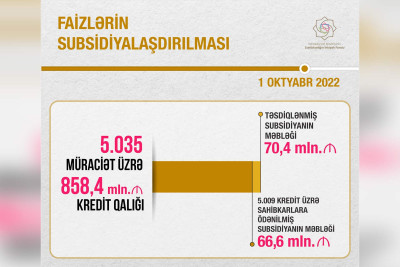 Bu il sahibkarlara 66,6 milyon manat faiz subsidiyası verilib