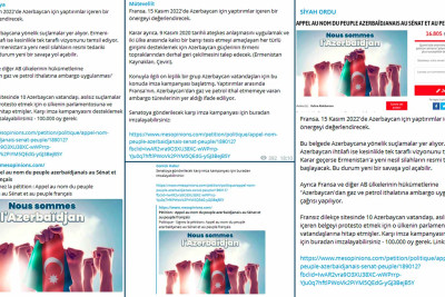 Türk mediası azərbaycanlıların Fransaya ünvanladığı petisiyanı dəstəkləyib