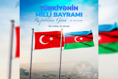 İlham Əliyev Türkiyənin milli bayramı münasibətilə paylaşım edib