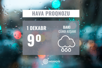 Qışın ilk günü Bakıda yağış yağacaq