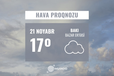 Günün havası: 17° isti olacaq