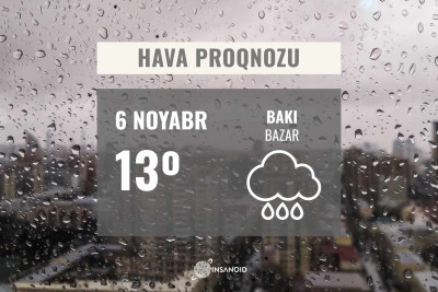 Bazar günü hava yağışlı keçəcək