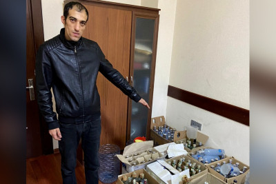 Bakıda saxta spirtli içkilər hazırlayan şəxs tutulub