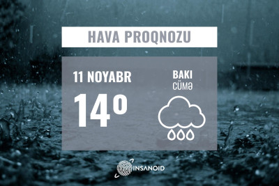 Bu gün Bakıda hava yağışlı keçəcək