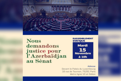 Azərbaycanlılar noyabrın 15-də Fransa Senatının qarşısında aksiya keçirəcəklər