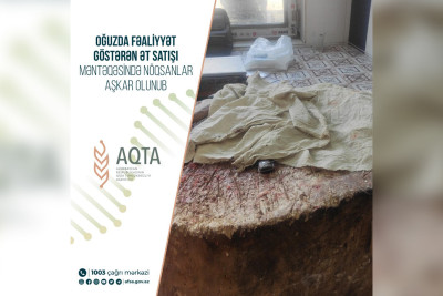 Oğuzda yerləşən ət satışı məntəqəsində nöqsanlar aşkar olunub