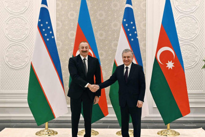 Səmərqənddə Azərbaycan və Özbəkistanın başçıları arasında görüş keçirilib