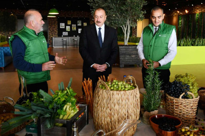Prezident Zirədə zeytun emalı zavodunun açılışında iştirak edib