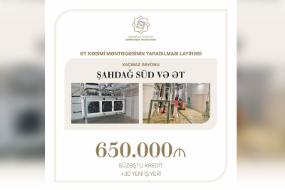 Xaçmazda kəsim məntəqəsinin yaradılması üçün 650 min manat güzəştli kredit verilib
