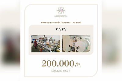 Azərbaycanda nəm salfet istehsalı üçün 200 min manat güzəştli kredit verilib