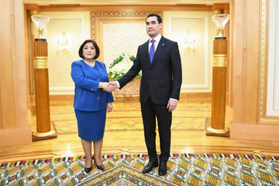 Sahibə Qafarova Türkmənistan Prezidenti ilə görüşüb