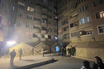 Binəqədidə partlayış baş verən ərazidə çadırlar qurulub