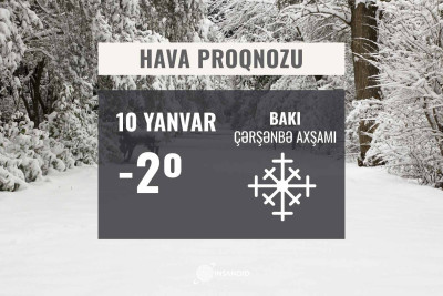 Bakıya sabah qar yağacaq, şaxta olacaq