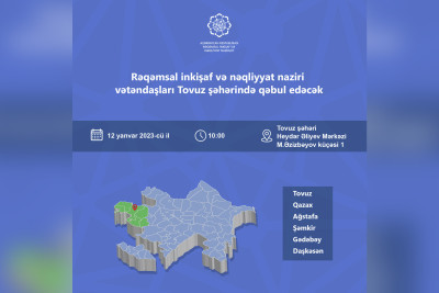 Rəşad Nəbiyev Tovuzda vətəndaşları qəbul edəcək