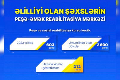Peşə-Əmək Reabilitasiya Mərkəzində ötən dövrdə 2 600 gəncə peşə və sosial reabilitasiya xidmətləri göstərilib
