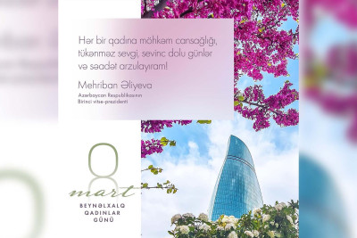 Mehriban Əliyeva qadınlara təbrik ünvanlayıb