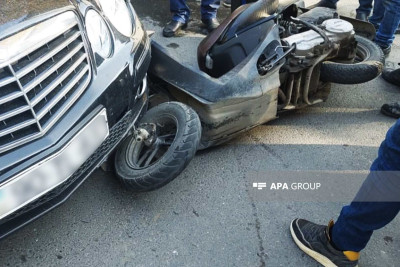 Ağstafada motosikletlə avtomobil toqquşub