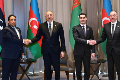 İlham Əliyev Liviya Dövləti Prezident Şurasının sədri ilə görüşüb