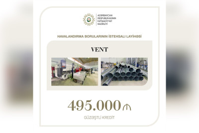 Havalandırma borularının istehsalı layihəsinə güzəştli kredit ayrılıb