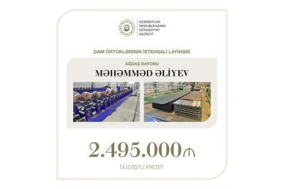 Dam örtüklərinin istehsalına 2,5 milyon manat güzəştli kredit ayrılıb