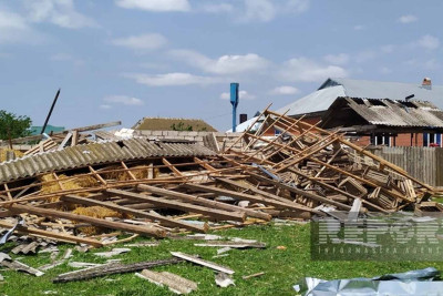 Qasırğa və leysan yağışı Masallıda 30 evə ziyan vurub
