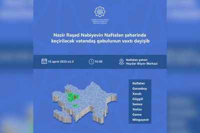 Rəşad Nəbiyevin vətəndaş qəbulunun vaxtı yenidən dəyişib