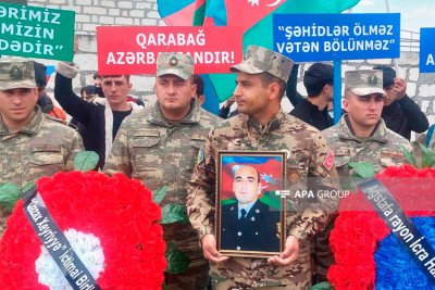 Ağstafada şəhidimizin dəfn mərasimi keçirilir - FOTO