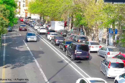 Bakıda tıxac olan yollar - SİYAHI