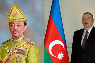 Malayziyanın Kralı Əlahəzrət əl-Sultan Abdullah Riayatuddin əl-Mustafa Billah Şah ibni Almarhum Sultan Hacı Əhməd Şah əl-Mustain Billah İlham Əliyevi təbrik edib