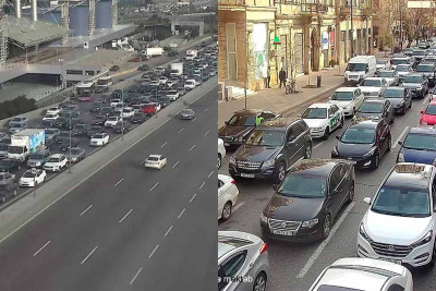 Bakıda sıxlıq olan yollar – SİYAHI