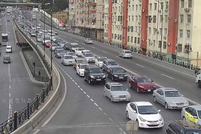 Bakıda tıxac olan yollar - SİYAHI
