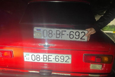 Zaqatalada avtomobilin nömrə nişanını dəyişən sürücü cəzalandırılıb