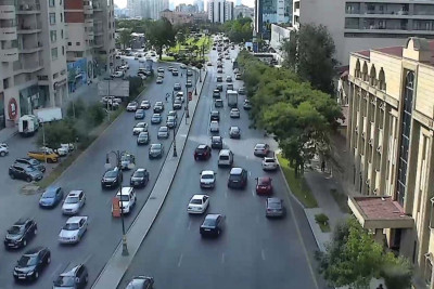 Bakıda tıxac olan yollar - SİYAHI