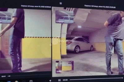 Bakı: “Tesla”dan “Macbook”u oğurlamaq istəyən şəxs kameralara düşüb - VİDEO