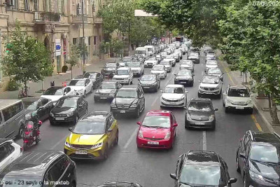 Bakıda tıxac olan yollar - SİYAHI