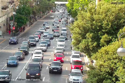 Bakıda tıxac olan yollar - SİYAHI