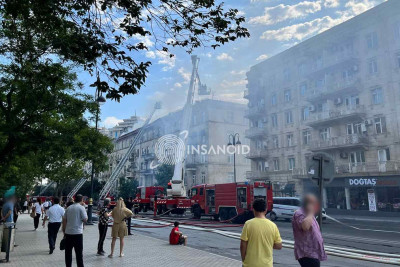 Bakıda yaşayış binasında baş verən yanğın söndürülüb- YENİLƏNİB