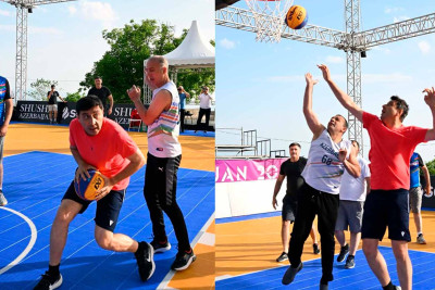 Şuşada nazirlər basketbol oynayıblar