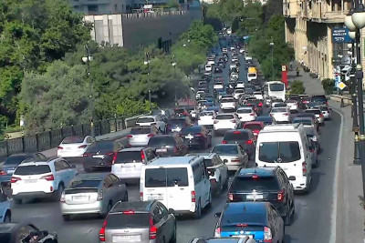 Bakıda tıxac olan yollar - SİYAHI