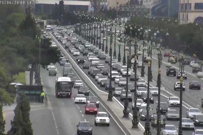 Bakıda tıxac olan yollar - SİYAHI