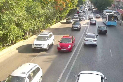 Bakıda tıxac olan yollar - SİYAHI